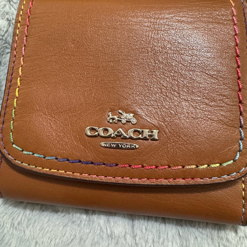 Coach Wallet Rainbow Stitching